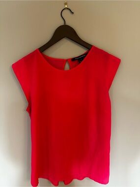 French Connection Red Cap-Sleeve Blouse